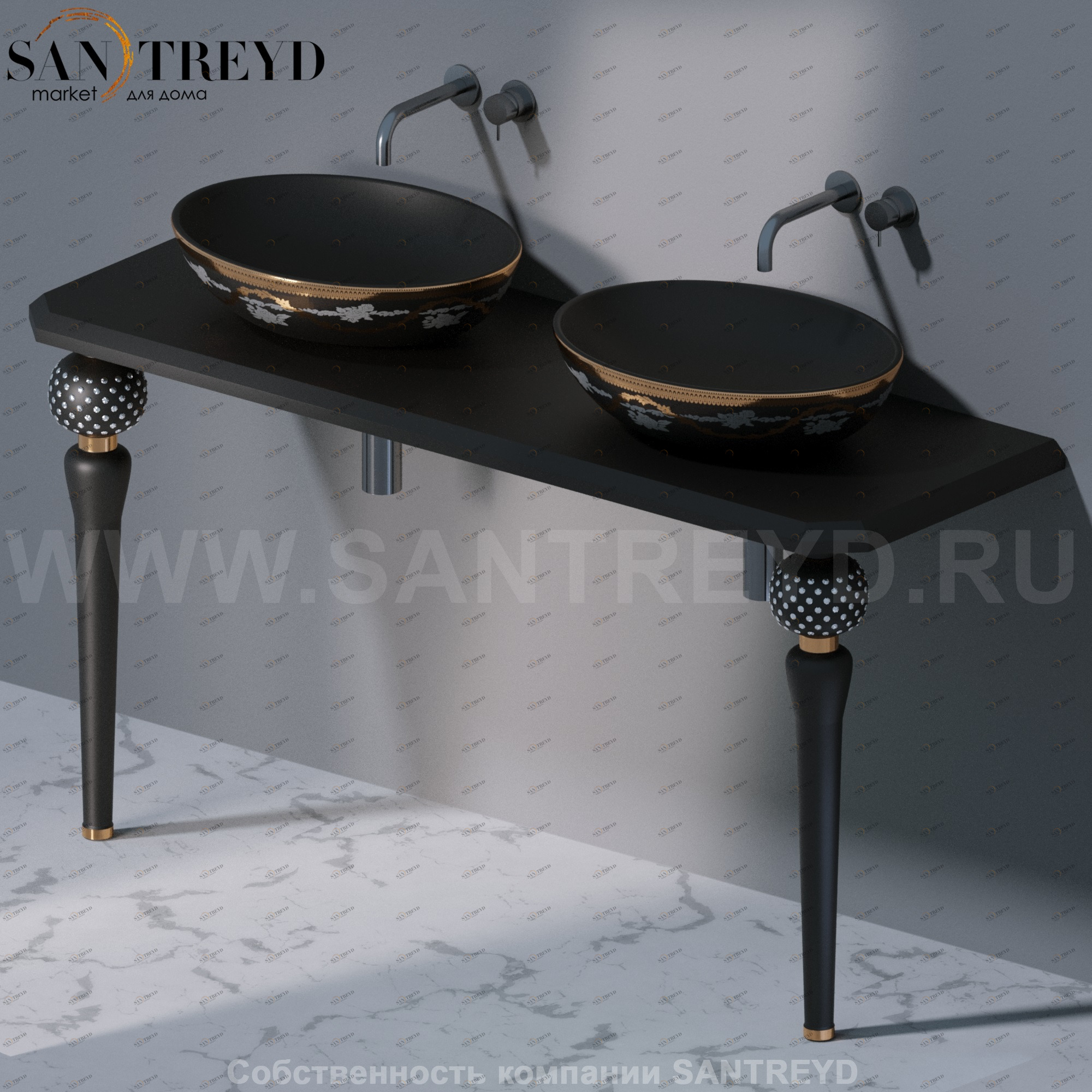 AeT ITALIA Deco Консольный столик с индивидуальными черными ножками со стразами C275.105SW C275105SW