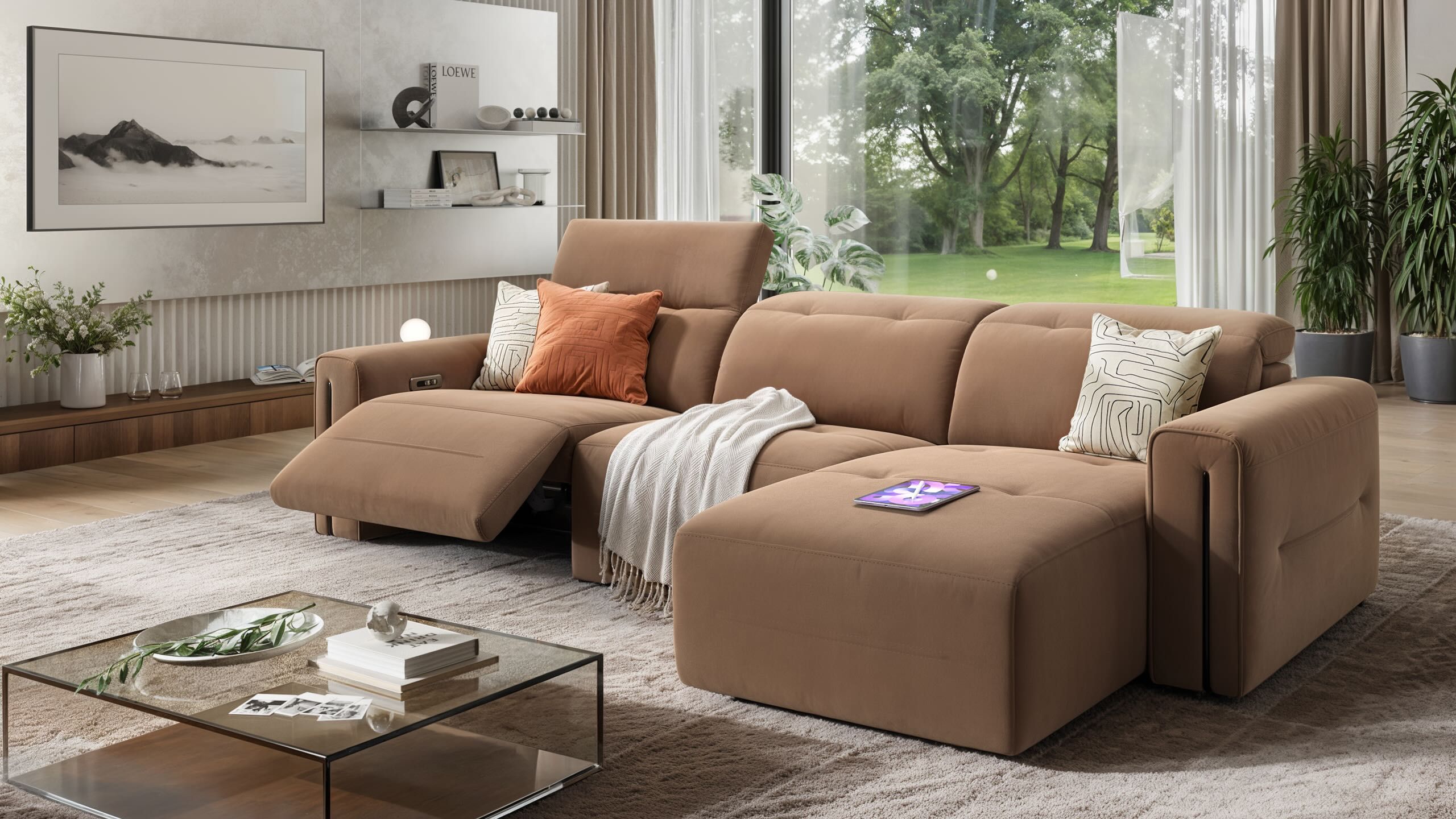 Тканевый диван с полуостровом Sofanella Канны ARCH-00035671 - Вид №5