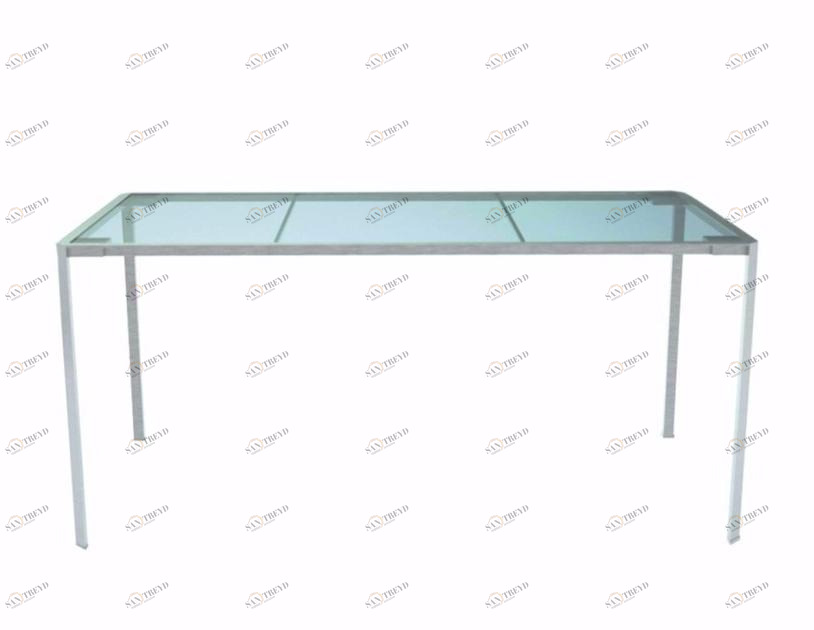 Alias Прямоугольный садовый стол из нержавеющей стали и стекла Green sun-id-1396980