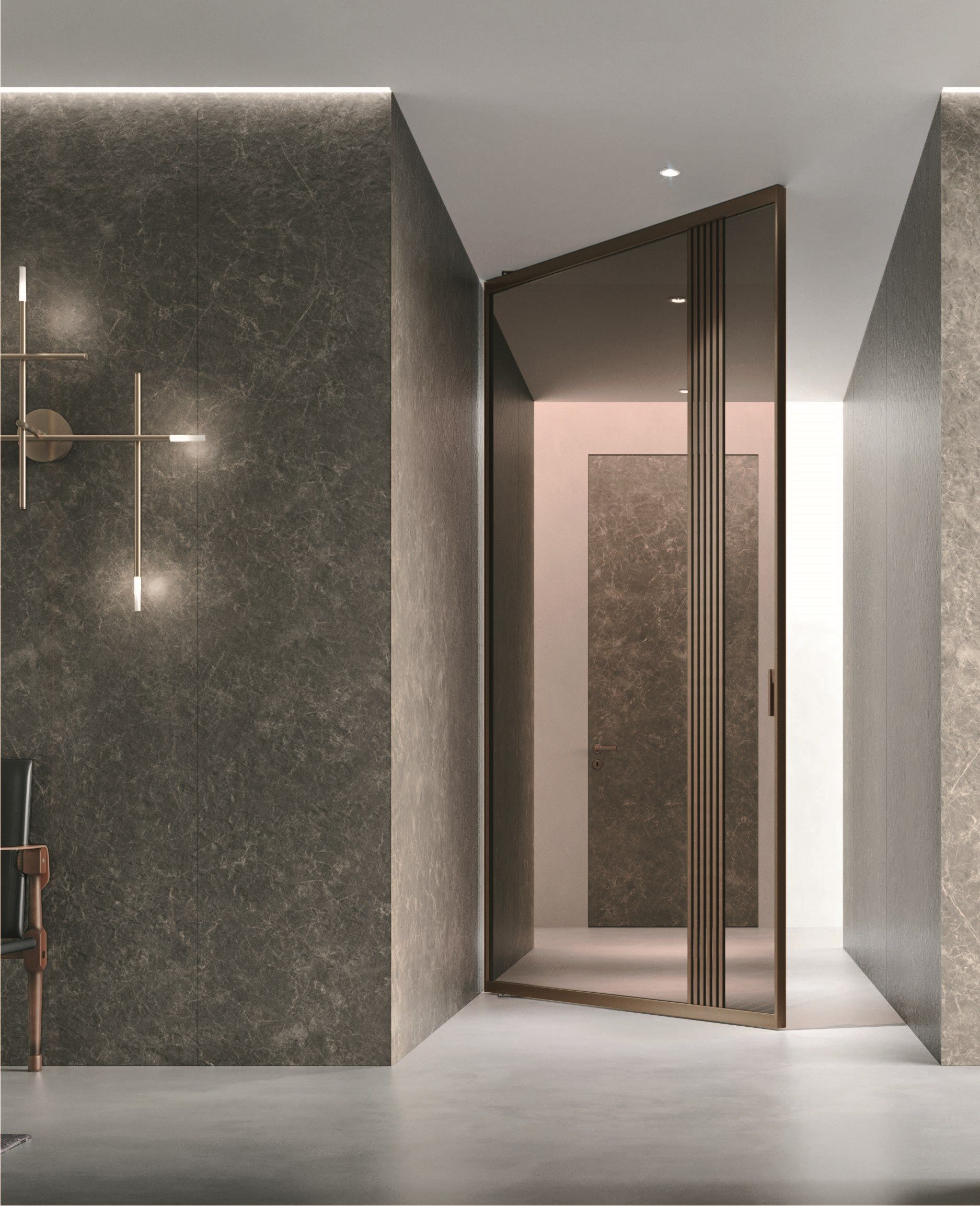 Раздвижные двери из стекла и алюминия BLUINTERNI Quadro-Bilico ARCH-00074043 - Вид №2