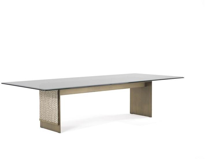 Gianfranco Ferré Home Прямоугольный обеденный стол из латуни и стекла Glasgow sun-id-1433127 - Вид №1