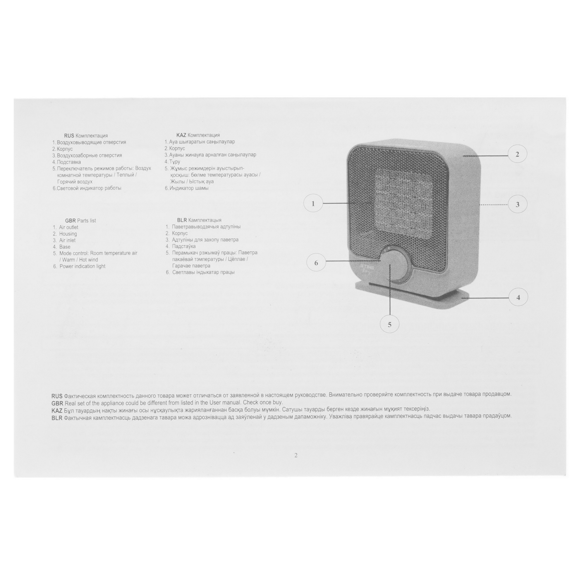 9111791 Тепловентилятор Stingray ST-FH1062A STDN-0076366 - Вид №5