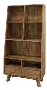 Arrediorg.it® Самонесущий открытый книжный шкаф из массива дерева с ящиками Woodside Ah622 bookcase  - Вид №1