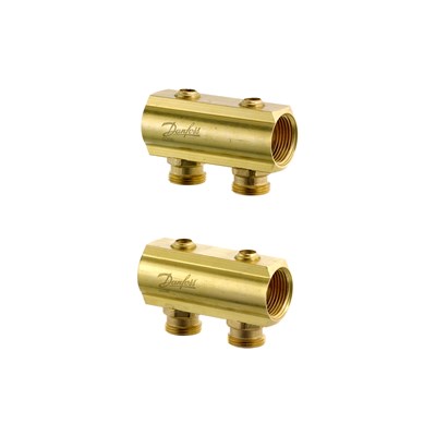 Danfoss Распределительные коллекторы типа FHF для систем водяного отопления с внутренней резьбой FHF Коллектор с запорн. вентилем 11+11 088U0551 