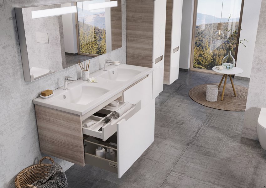 Тумба под умывальник SD-1300 CLASSIC латте/белая Ravak X000000943 - Вид №4