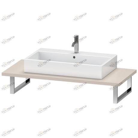 LC104C09191 Консоль для накладной и встраиваемой сверху раковины компакт, Толщина консоли 30 мм L-Cube #LC104C 480 мм Серо-коричневый декор Duravit