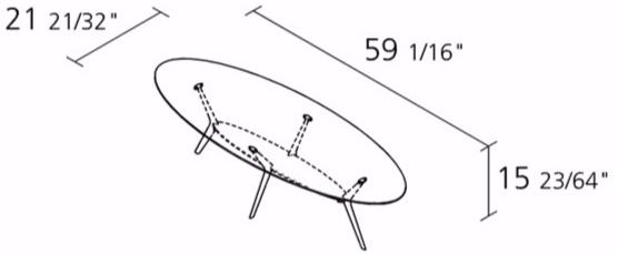 Alias Овальный лакированный журнальный столик Biplane sun-id-1465719 - Вид №1