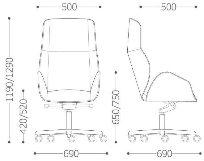 VAGHI Офисный стул с откидной спинкой Suoni executive Sic8/sid8 - Вид №7
