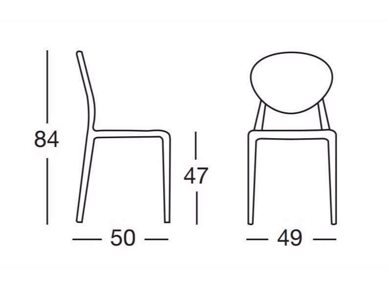 Штабелируемый стул с медальоном из инженерного пластика S-CAB Чт ARCH-00092651 - Вид №3