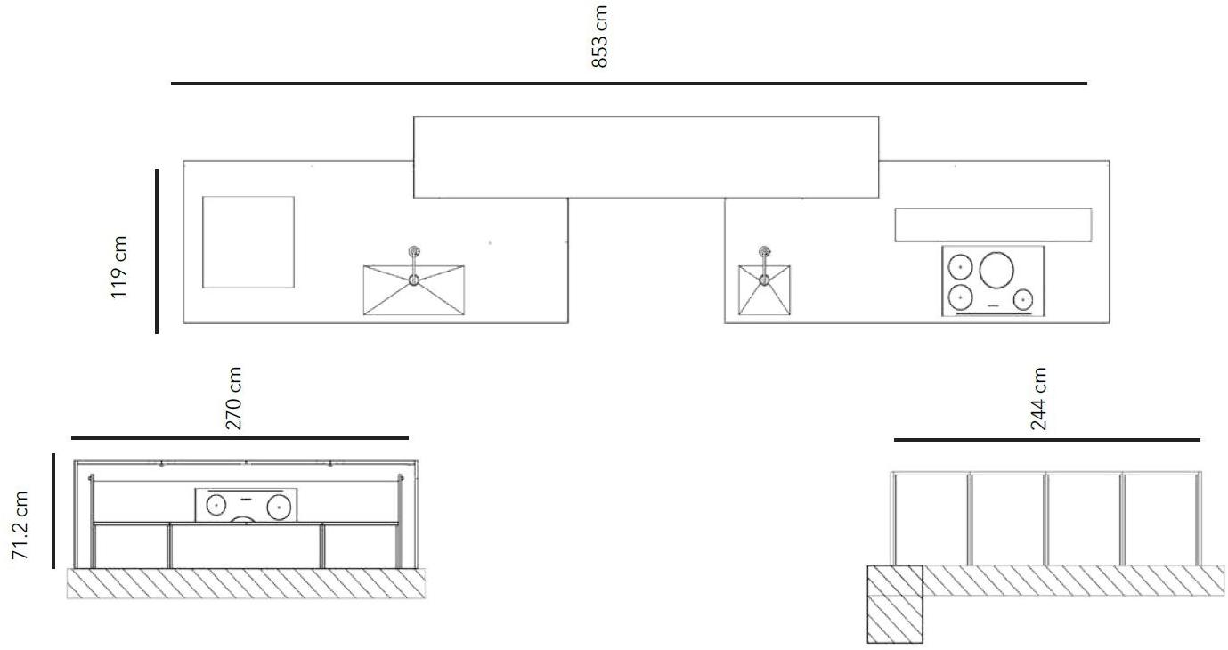 TM Italia Cucine Кухня с двойным островом и высокими шкафами с выдвижными дверцами T45 sun-id-1487958 - Вид №11