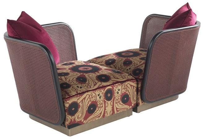 ETRO Home Interiors Угловое кресло из ткани с подлокотниками Caral E.car.211.j - Вид №1