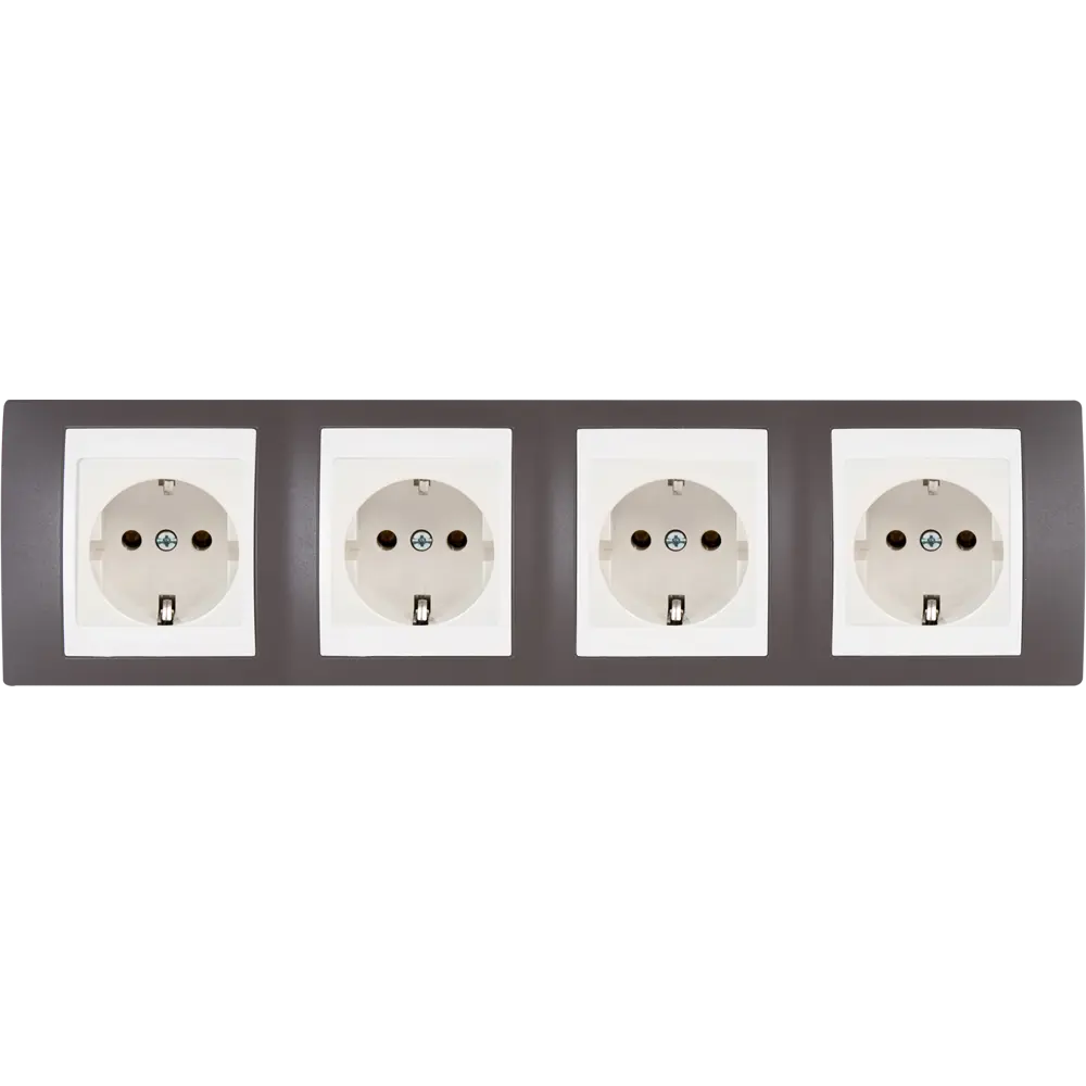 Рамка для розеток и выключателей Systeme Electric Unica 4 поста, цвет какао/бежевый 10173984 STLM-2109632 - Вид №2