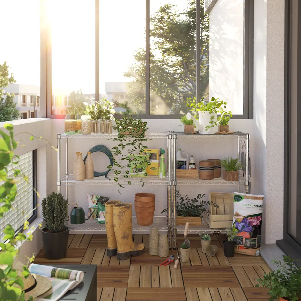 Стеллаж металлический SPACEO с регулируемыми полками 60×90×35 см 87901980 STLM-1094312 - Вид №6