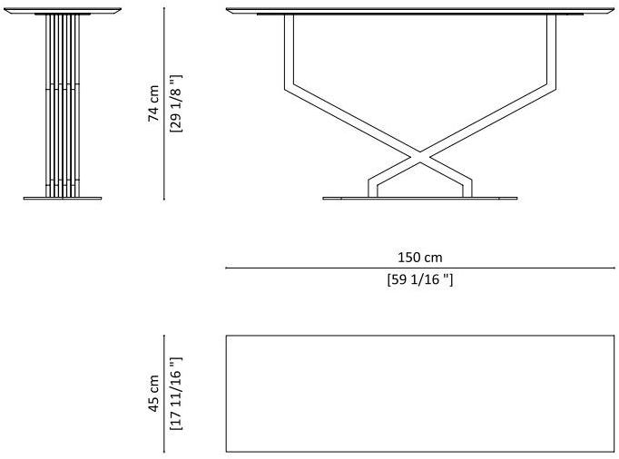 Paolo Castelli Прямоугольная консоль из мрамора и металла sun-id-1347232 - Вид №3