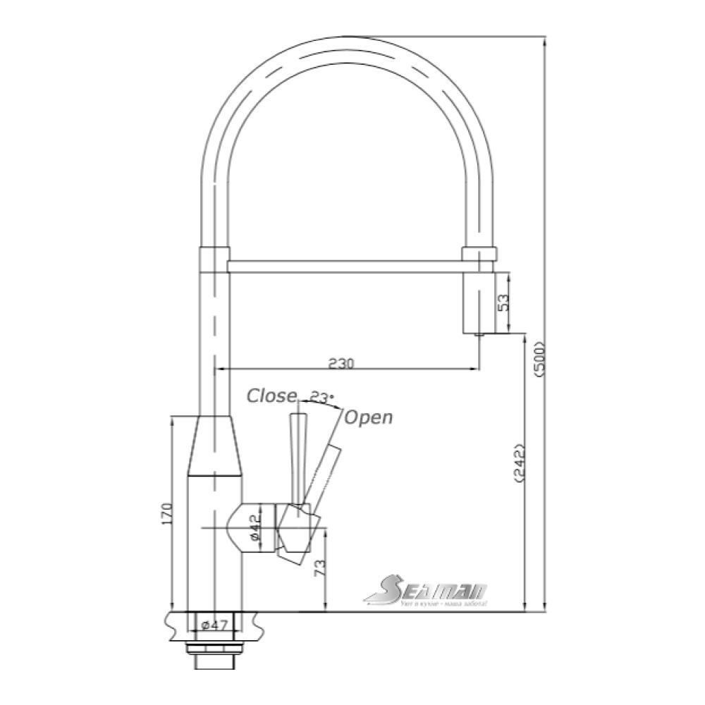Кухонные смесители Visconti SSL-7671-WP SEAMAN - Вид №3