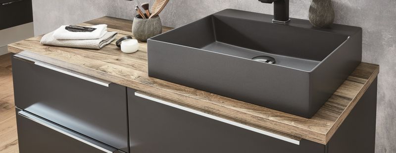 AP515466(174) Puris Aspekt, столешница с вырезом под раковину справа 1500 мм, цвет дуб хантон 