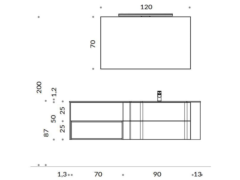 Подвесной умывальник с ящиками Gruppo Geromin Str8 ARCH-00143617 - Вид №2