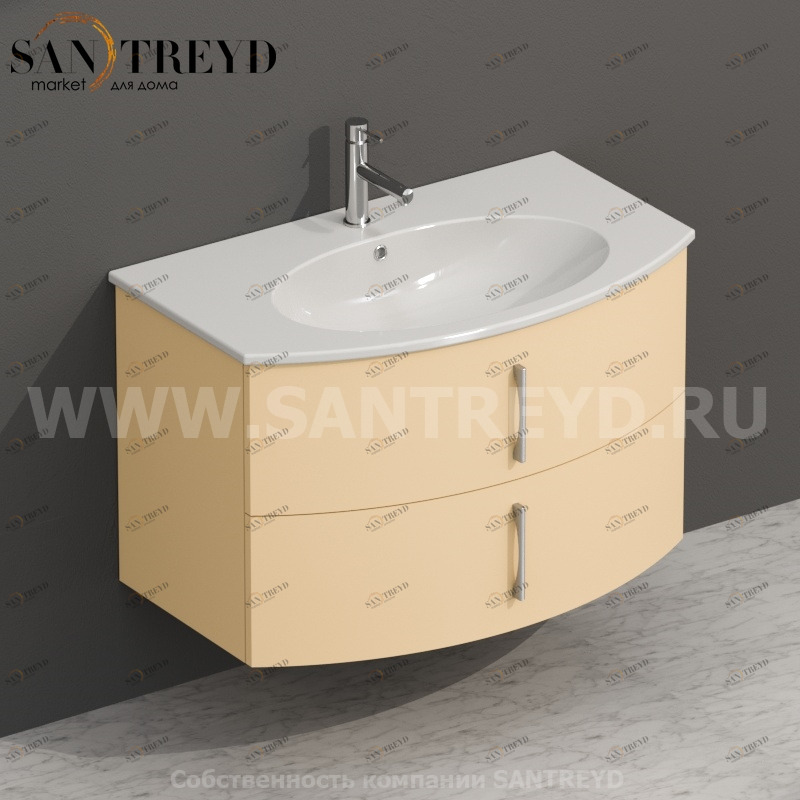 MDMC80Y013 Тумба с двумя ящиками 78 см бежевая Globo 4ALL Италия Ceramica Globo