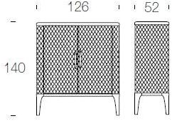 Tonin Casa Комод кожаный с распашными дверцами Tiffany sun-id-1350776 - Вид №2