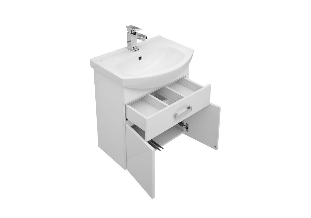 Тумба под раковину Aquanet Ирис 60 белый (1 ящик, 2 дверцы) sun-id-270536 - Вид №3