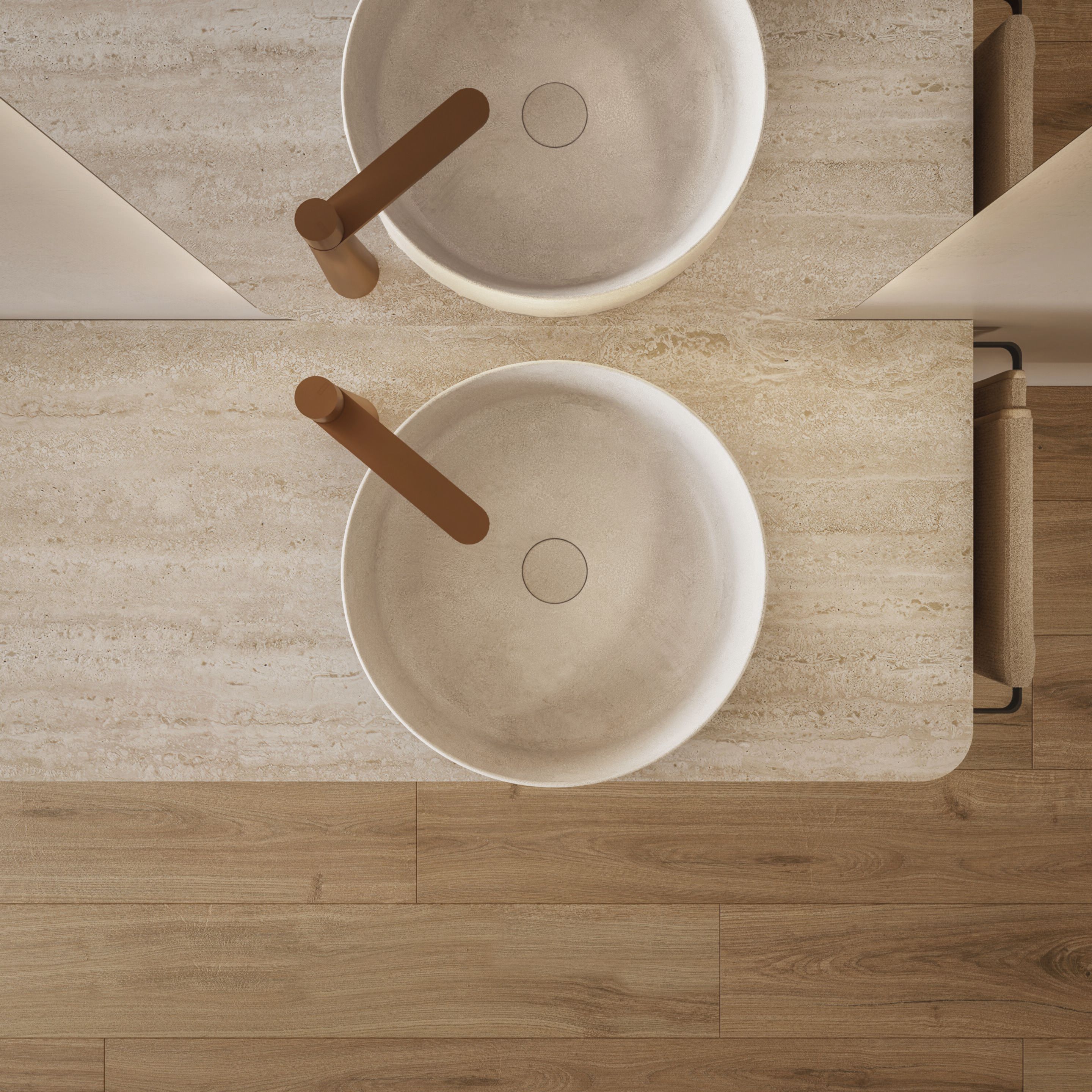 Подвесной умывальник HPL с зеркалом Mobilcrab Infinity Round ARCH-00150673 - Вид №1