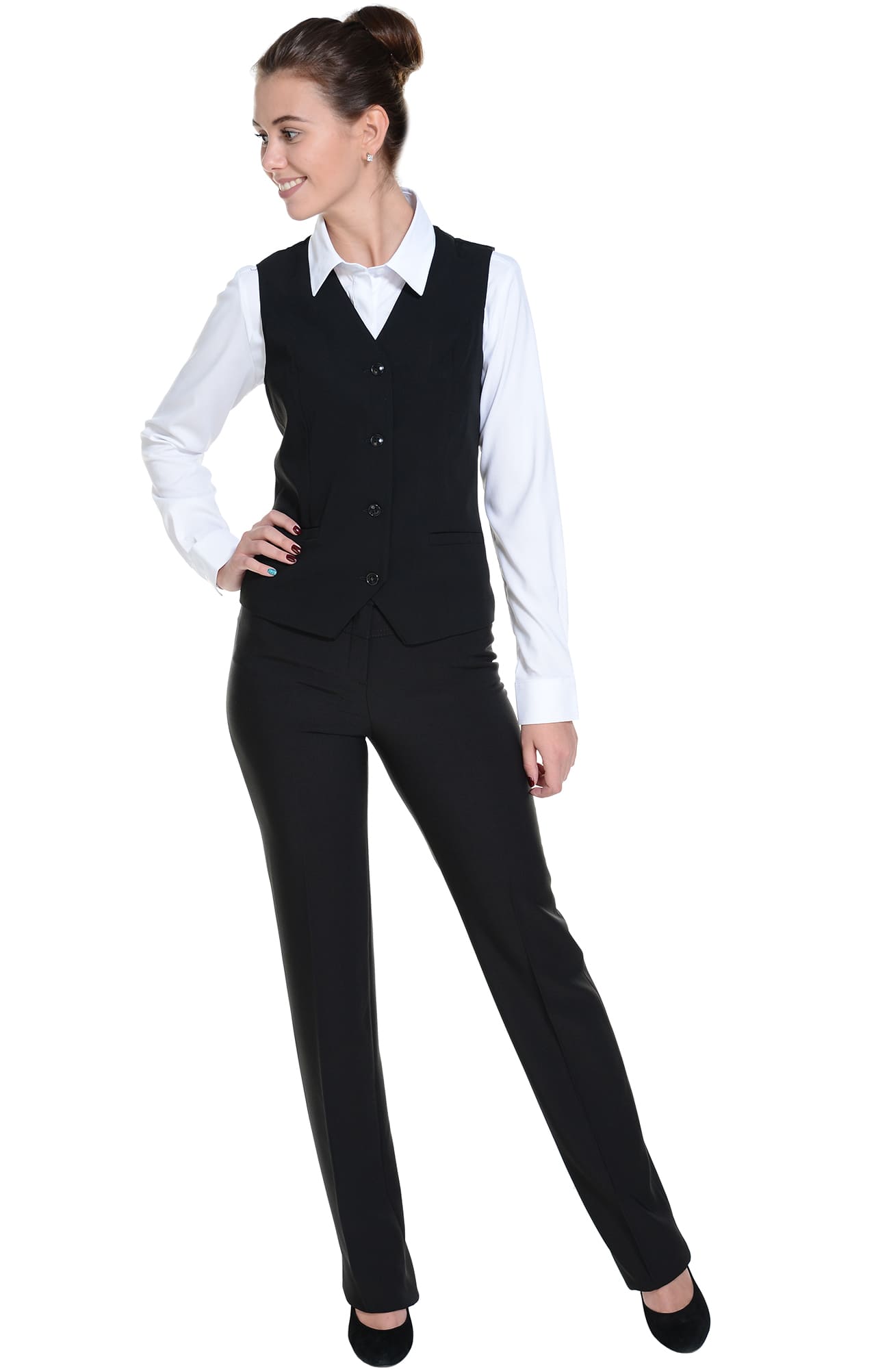 62872 Жилет  женский BLACK El-Risto  Одежда для официантов  размер 44  - Вид №12