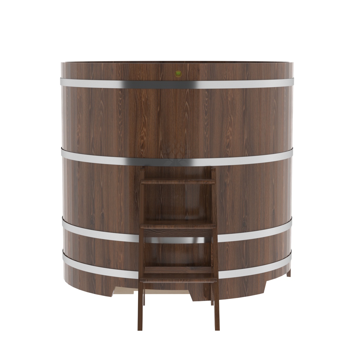 1306 Купель круглая из дуба d=1,50х1,4 морёная Alyarus  - Вид №3