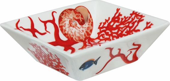 10662265 Taitu Салатник квадратный Taitu "Кораллы" 9,5см Фарфор костяной 