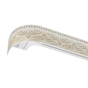 Карниз трехрядный Прима 300 см пластик цвет ваниль