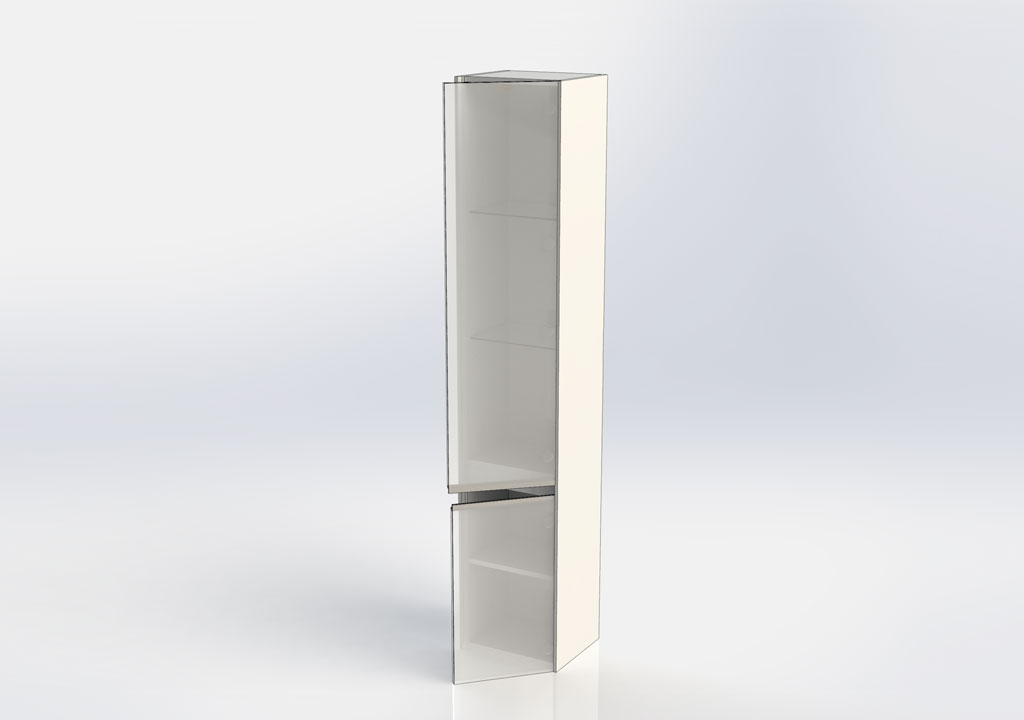 Шкаф-пенал для ванной Aquanet Гласс 35 белый 00196962 - Вид №4