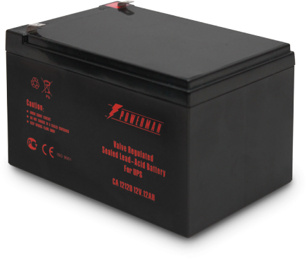 POWERMAN Battery 12V/12AH Battery battery ca12120, voltage 12v, capacity 12ah, max. discharge current 180a, max. charge current 3.6a, lead-acid type agm, type of terminals f2, 151mm x 98mm x 94mm, 3.6 kg. POWERMAN Santreyd 