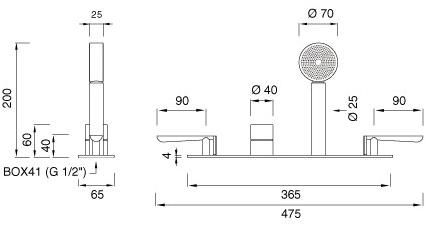 Ceadesign Кран из нержавеющей стали с ручным душем Lutezia Ltz 34 - Вид №1