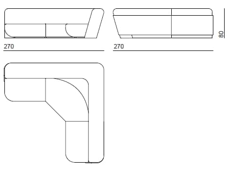 3-местный кожаный модульный угловой диван Bizzotto Italia Нара ARCH-00110889 - Вид №4