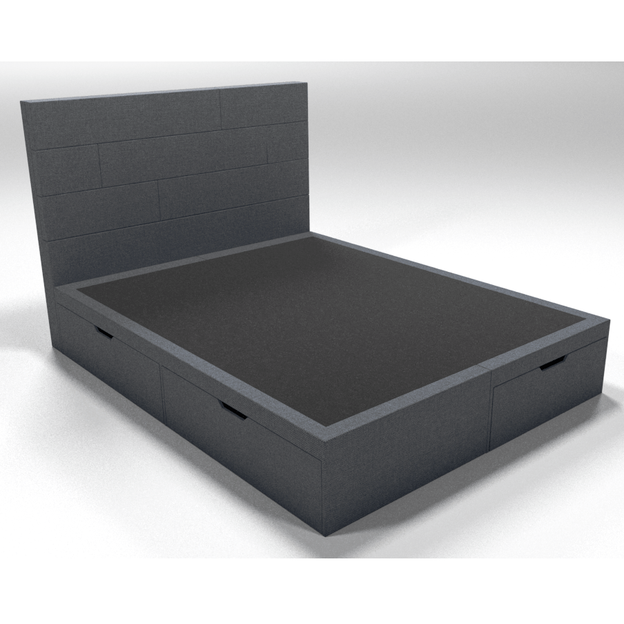 Кровать двуспальная 180х200 серая "Домино" BELABEDDING ДОМИНО 131587 Черный - Вид №2