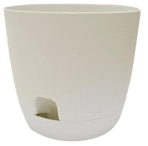 310-6 Горшок д/цветов с поддоном Twist d=15,5 1.9 Л. кремовый Цветочная коллекция