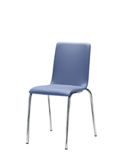 Luna 104 Стул со стальным каркасом на 4 ножках, сиденьем и спинкой из дерева или бука. Et al. Luna