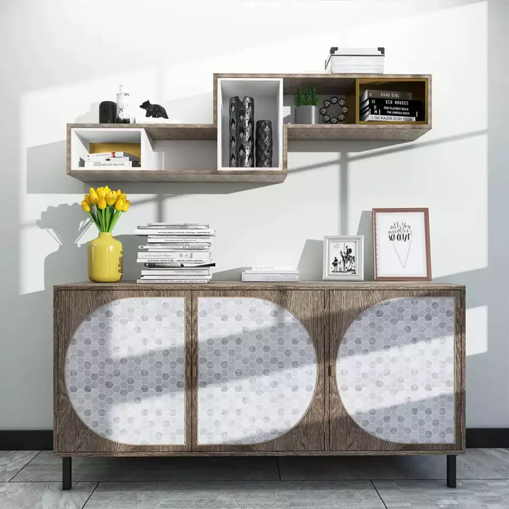 Santreyd Сотовые панели ПВХ самоклеящиеся серые 300x300 мм 89379611 STLM-1544470 - Вид №3