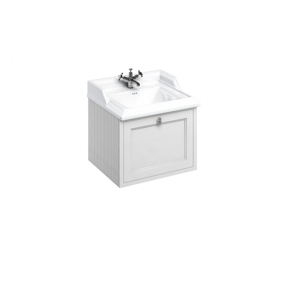 Тумба с раковиной, с выдвижным ящиком, цвет белый [FW1W + B15 1TH] Classic Burlington FW1W, B15 1TH 670 x 580 x 510 - Вид №1