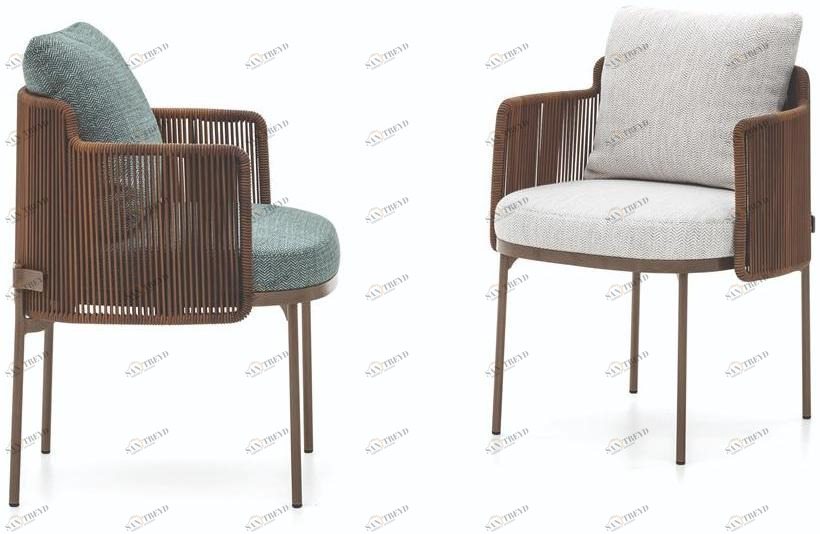 Minotti Садовый стул из мягкой ткани с подлокотниками Tape cord outdoor sun-id-1434541