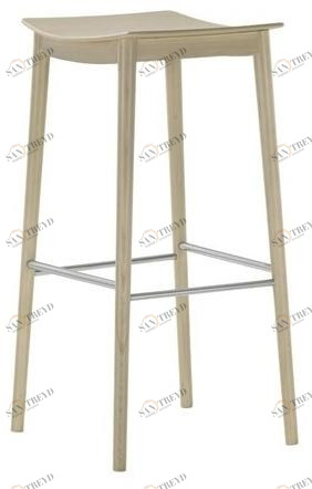 Andreu World Барный стул высокий из бука с подставкой для ног Smile Bq0329-bq0351