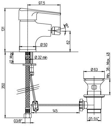 Paini Cooper 80CR306KM смеситель для биде - Вид №1