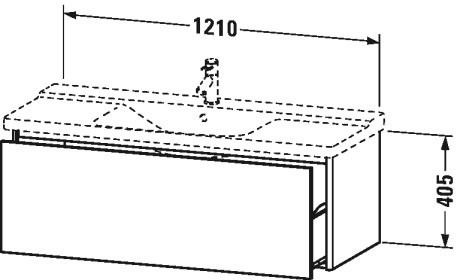 XS408304343 Тумбочка подвесная XSquare #XS4083 1210 x 473 мм Базальт матовый, декор Duravit - Вид №1