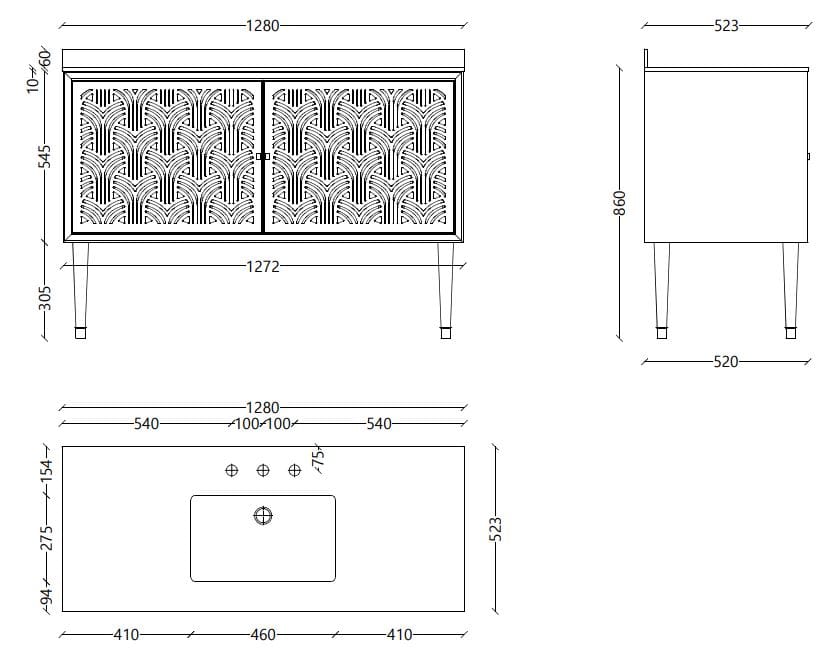 Деревянный напольный умывальник с дверцами Park Avenue CORA 2S ARCH-00075880 - Вид №8