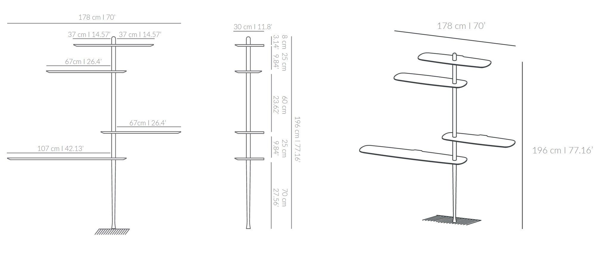 Модульная полка для пола из шпона NOMON уникальная ARCH-00144627 - Вид №11
