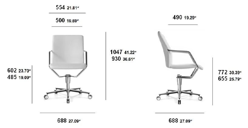 Кожаный поворотный операционный офисный стул с колесами SITIA время ARCH-00074887 - Вид №2