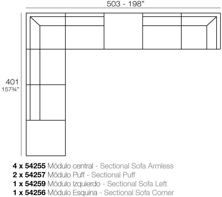 VONDOM Садовый диван из модульной ткани Pixel sun-id-1490435 - Вид №13