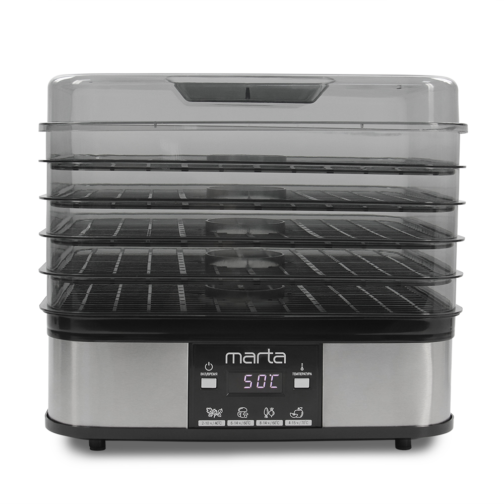 9908449 Сушилка для овощей и фруктов MARTA MT-FD1887D серебристый STDN-0057278