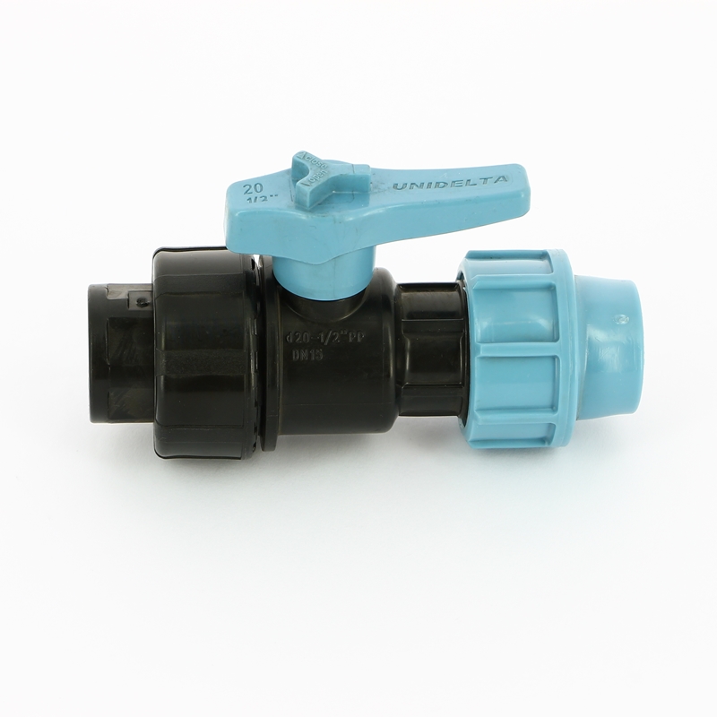 Кран шаровый компрессионный Unidelta 20x1/2" для труб ПНД полипропилен PP-B 1071020002001