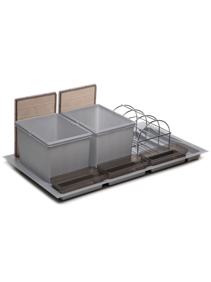 Система сортировки мусора Omega Duet 900/24 Metallic Grey NAVAKO 10132 - Вид №2