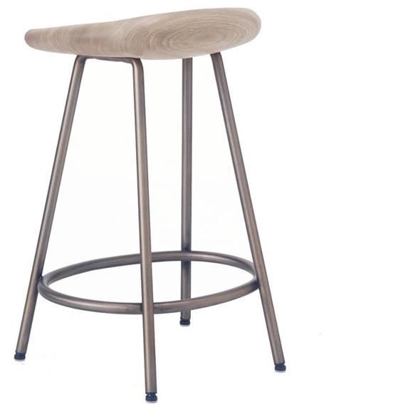 BassamFellows Табурет из стали и дерева Pebble Cb-272 - Вид №3